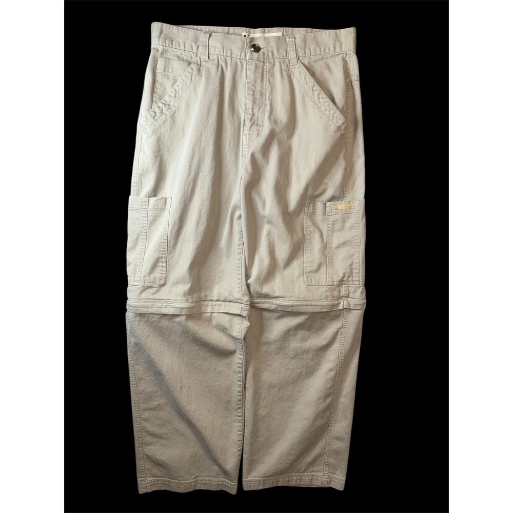 Vintage Phys Sci Carpenter khaki convertible Mens jeans 34x32 Baggy Y2K
